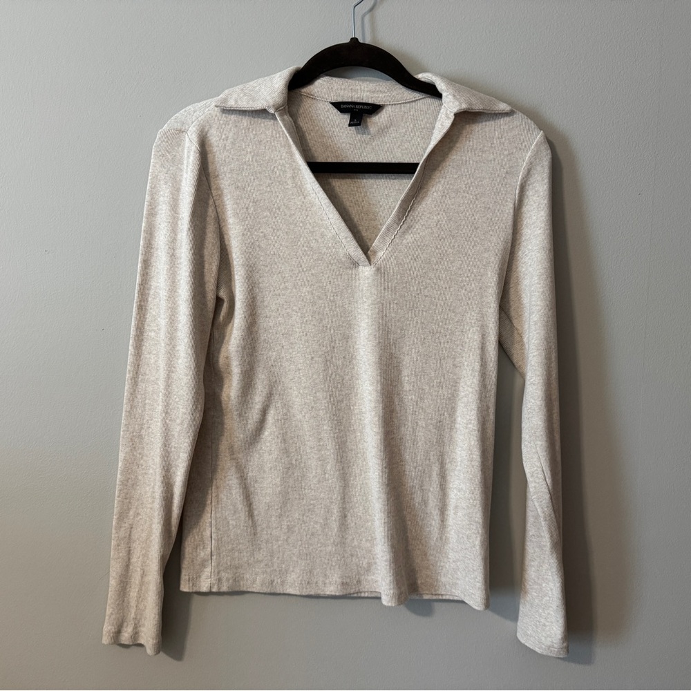 Banana Republic SOFT STRETCH POLO TOP Long Sleeve